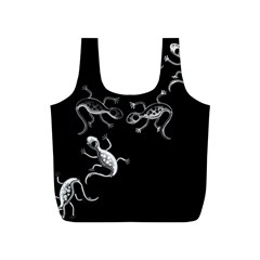 Black And White Lizards Full Print Recycle Bags (s)  by Valentinaart