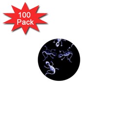 Blue Decorative Artistic Lizards 1  Mini Buttons (100 Pack)  by Valentinaart