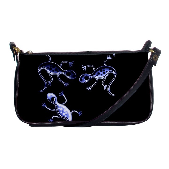 Blue decorative artistic lizards Shoulder Clutch Bags