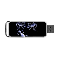 Blue Decorative Artistic Lizards Portable Usb Flash (one Side) by Valentinaart