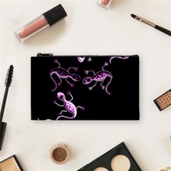 Purple Lizards Cosmetic Bag (small)  by Valentinaart