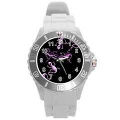 Purple Lizards Round Plastic Sport Watch (l) by Valentinaart