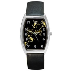 Yellow Lizards Barrel Style Metal Watch by Valentinaart