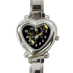 Yellow Lizards Heart Italian Charm Watch by Valentinaart