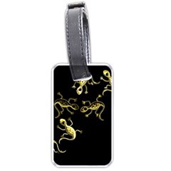 Yellow Lizards Luggage Tags (one Side)  by Valentinaart