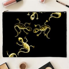 Yellow Lizards Cosmetic Bag (xxxl)  by Valentinaart