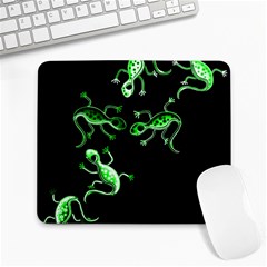 Green Lizards Large Mousepads by Valentinaart