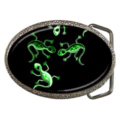 Green Lizards Belt Buckles by Valentinaart