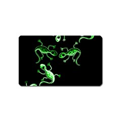 Green Lizards Magnet (name Card) by Valentinaart