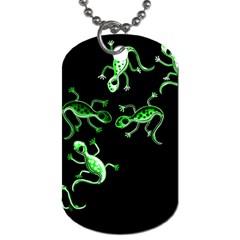 Green Lizards Dog Tag (two Sides) by Valentinaart