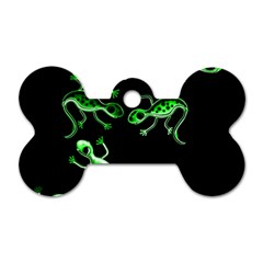 Green Lizards Dog Tag Bone (one Side) by Valentinaart