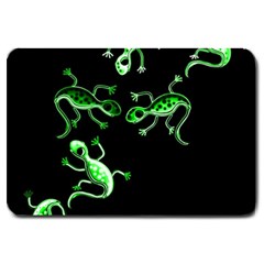 Green Lizards Large Doormat  by Valentinaart