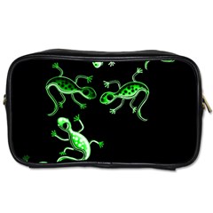 Green Lizards Toiletries Bags by Valentinaart