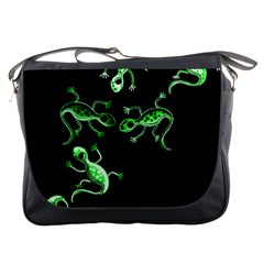 Green Lizards Messenger Bags