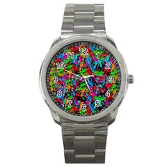 Lizard Pattern Sport Metal Watch by Valentinaart