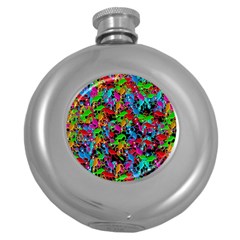 Lizard Pattern Round Hip Flask (5 Oz) by Valentinaart