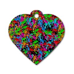 Lizard pattern Dog Tag Heart (One Side)