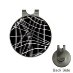 Black and white warped lines Hat Clips with Golf Markers Front