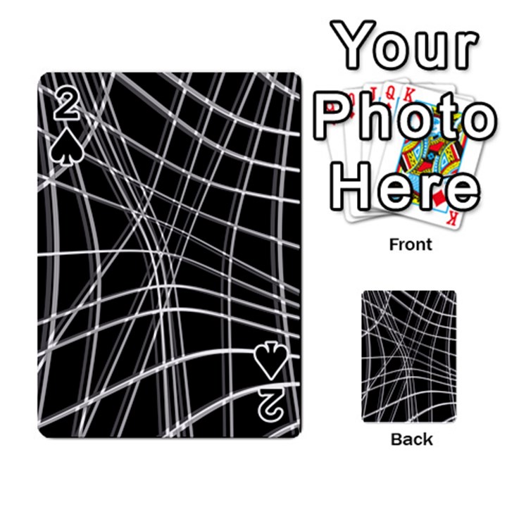 Black and white warped lines Playing Cards 54 Designs 