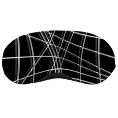 Black And White Warped Lines Sleeping Masks by Valentinaart