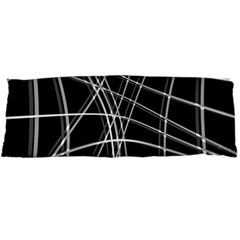 Black And White Warped Lines Body Pillow Case Dakimakura (two Sides) by Valentinaart