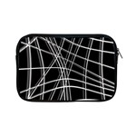 Black and white warped lines Apple iPad Mini Zipper Cases Front