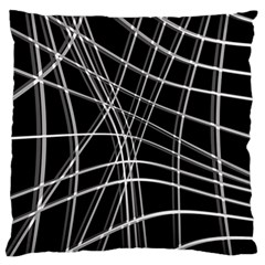 Black And White Warped Lines Standard Flano Cushion Case (two Sides) by Valentinaart