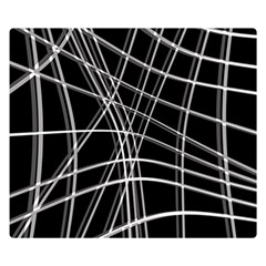 Black And White Warped Lines Double Sided Flano Blanket (small)  by Valentinaart