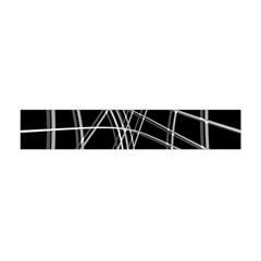 Black And White Warped Lines Flano Scarf (mini) by Valentinaart