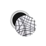 White and black warped lines 1.75  Magnets Front