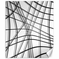 White And Black Warped Lines Canvas 8  X 10  by Valentinaart