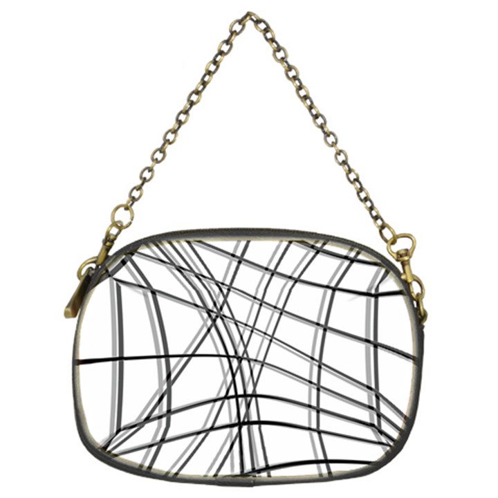 White and black warped lines Chain Purses (Two Sides) 