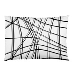 White And Black Warped Lines Pillow Case by Valentinaart