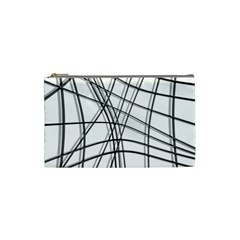 White And Black Warped Lines Cosmetic Bag (small)  by Valentinaart