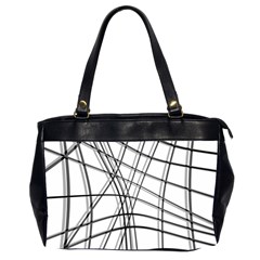 White And Black Warped Lines Office Handbags (2 Sides)  by Valentinaart