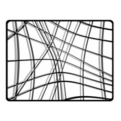 White And Black Warped Lines Fleece Blanket (small) by Valentinaart