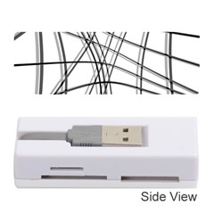 White And Black Warped Lines Memory Card Reader (stick)  by Valentinaart