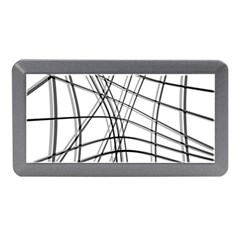 White And Black Warped Lines Memory Card Reader (mini) by Valentinaart