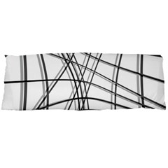 White And Black Warped Lines Body Pillow Case Dakimakura (two Sides) by Valentinaart