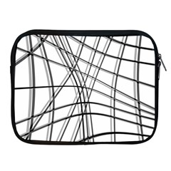 White And Black Warped Lines Apple Ipad 2/3/4 Zipper Cases by Valentinaart