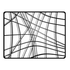 White And Black Warped Lines Double Sided Fleece Blanket (small)  by Valentinaart