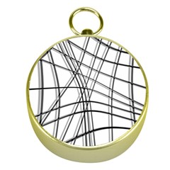 White And Black Warped Lines Gold Compasses by Valentinaart