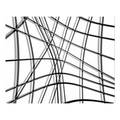 White And Black Warped Lines Double Sided Flano Blanket (large)  by Valentinaart