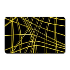 Yellow Abstract Warped Lines Magnet (rectangular) by Valentinaart