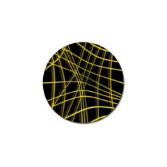 Yellow Abstract Warped Lines Golf Ball Marker (10 Pack) by Valentinaart