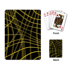 Yellow Abstract Warped Lines Playing Card by Valentinaart