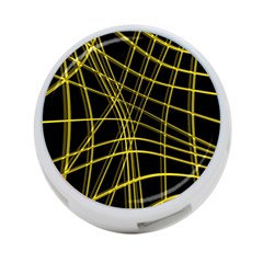 Yellow Abstract Warped Lines 4-port Usb Hub (one Side) by Valentinaart