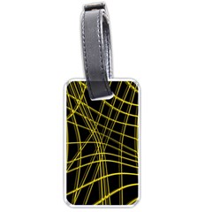 Yellow Abstract Warped Lines Luggage Tags (one Side)  by Valentinaart