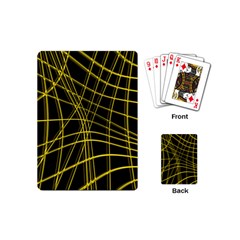 Yellow Abstract Warped Lines Playing Cards (mini)  by Valentinaart