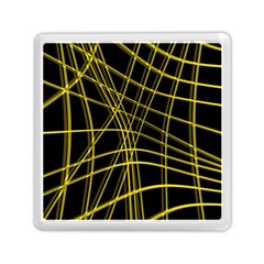 Yellow Abstract Warped Lines Memory Card Reader (square)  by Valentinaart